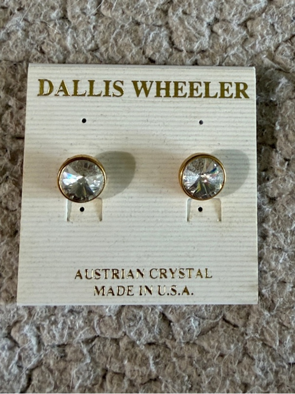 Dallis Wheeler Austrian Crystal Gold-Tone Stud Earrings